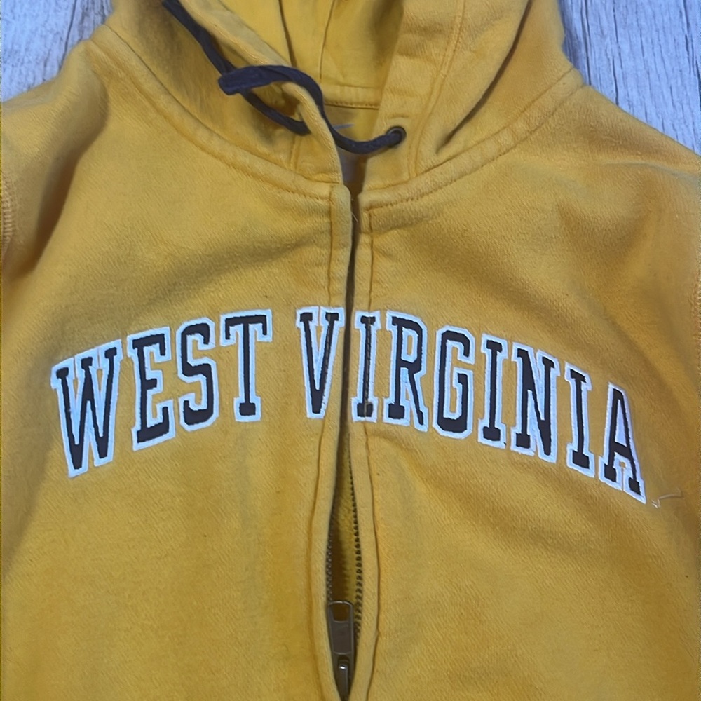 West Virginia Mountaineers Yellow Nike Women’s Zip up‎ Hoodie Size XS